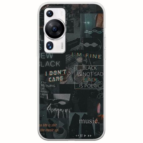 Aesthetic Black Huawei P60 Flexible TPU (Διάφανη Σιλικόνη)