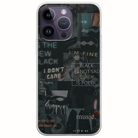 Aesthetic Black iPhone 15 Pro Flexible TPU (Διάφανη Σιλικόνη)