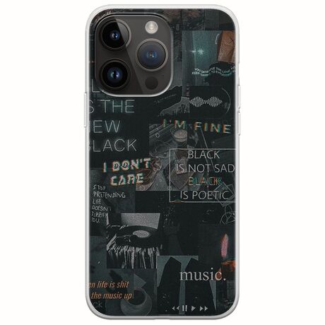 Aesthetic Black iPhone 15 Pro Max Flexible TPU (Διάφανη Σιλικόνη)
