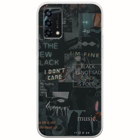 Aesthetic Black Oppo A94 5G Flexible TPU (Διάφανη Σιλικόνη)