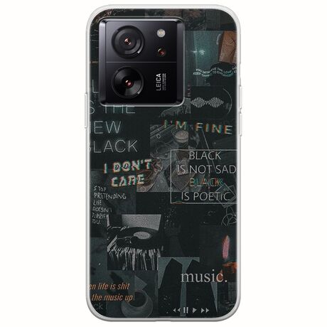 Aesthetic Black Xiaomi 13T Pro 5G Flexible TPU (Διάφανη Σιλικόνη)
