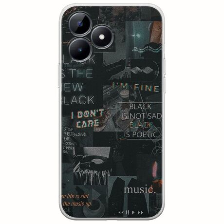 Aesthetic Black Realme C51 Flexible TPU (Διάφανη Σιλικόνη)