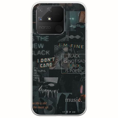 Aesthetic Black Realme Narzo 50A Flexible TPU (Διάφανη Σιλικόνη)