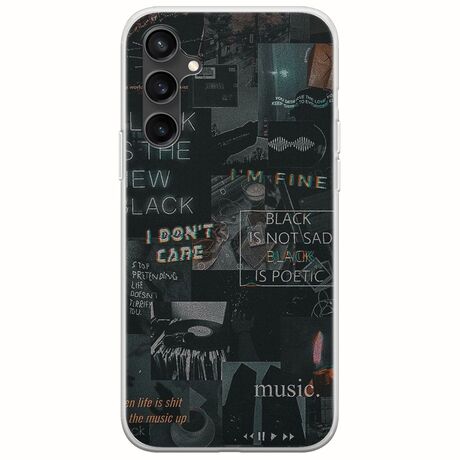 Aesthetic Black Samsung Galaxy S23 FE 5G Flexible TPU (Διάφανη Σιλικόνη)