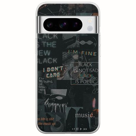 Aesthetic Black Google Pixel 8 Pro 5G Flexible TPU (Διάφανη Σιλικόνη)