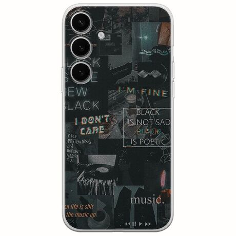 Aesthetic Black Samsung Galaxy S24 5G Flexible TPU (Διάφανη Σιλικόνη)