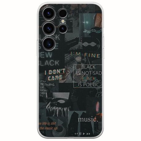 Aesthetic Black Samsung Galaxy S24 Ultra 5G Flexible TPU (Διάφανη Σιλικόνη)