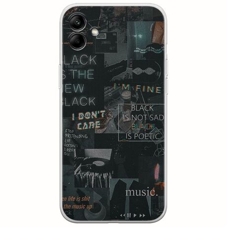 Aesthetic Black Samsung Galaxy A04e Flexible TPU (Διάφανη Σιλικόνη)