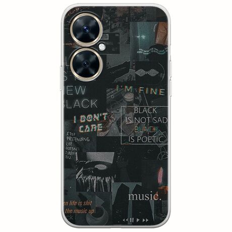 Aesthetic Black Huawei Nova 11i Flexible TPU (Διάφανη Σιλικόνη)