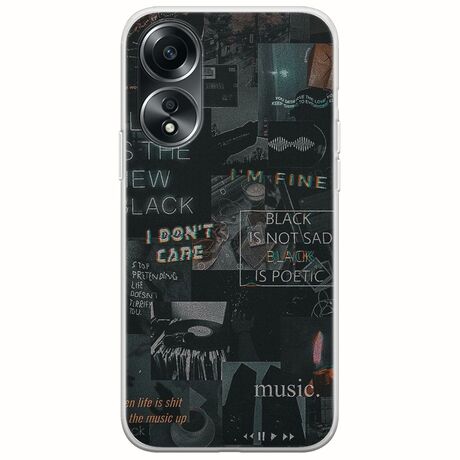 Aesthetic Black Oppo A78 5G Flexible TPU (Διάφανη Σιλικόνη)