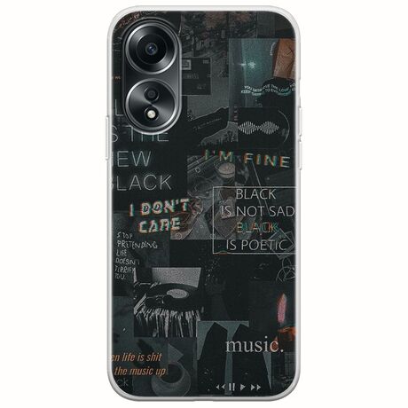 Aesthetic Black Oppo A78 4G Flexible TPU (Διάφανη Σιλικόνη)