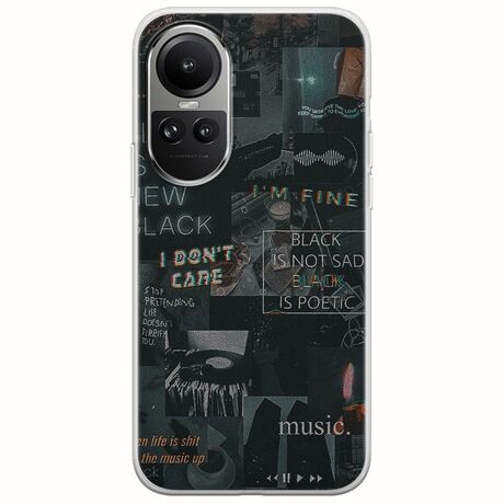 Aesthetic Black Oppo Reno 10 Pro 5G Flexible TPU (Διάφανη Σιλικόνη)