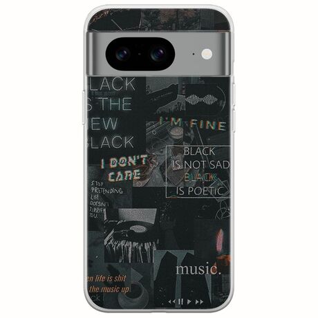 Aesthetic Black Google Pixel 8a 5G Flexible TPU (Διάφανη Σιλικόνη)