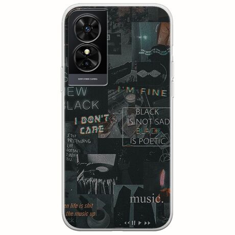 Aesthetic Black TCL 50 SE Flexible TPU (Διάφανη Σιλικόνη)