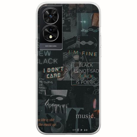 Aesthetic Black TCL 505 Flexible TPU (Διάφανη Σιλικόνη)