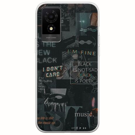 Aesthetic Black TCL 501 Flexible TPU (Διάφανη Σιλικόνη)