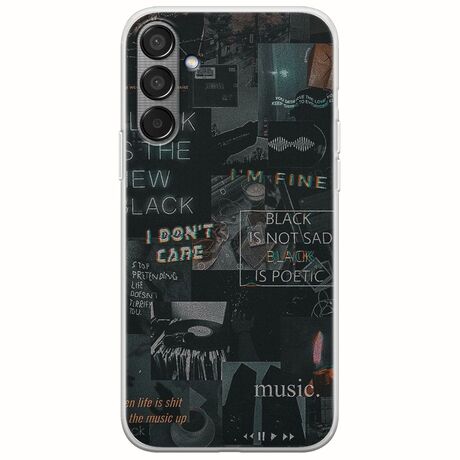 Aesthetic Black Samsung Galaxy M55 5G Flexible TPU (Διάφανη Σιλικόνη)