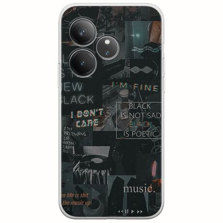 Aesthetic Black Realme GT 6 5G Flexible TPU (Διάφανη Σιλικόνη)