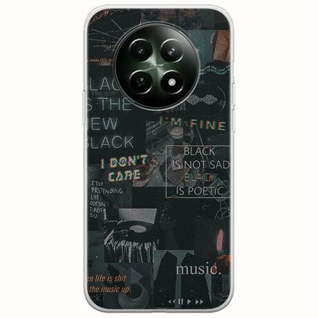 Aesthetic Black Realme 12 5G Flexible TPU (Διάφανη Σιλικόνη)