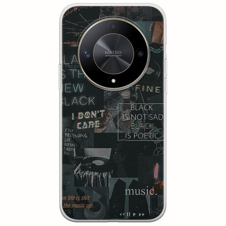 Aesthetic Black Honor Magic 6 Lite 5G Flexible TPU (Διάφανη Σιλικόνη)