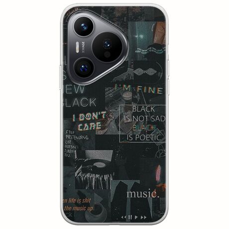 Aesthetic Black Huawei Pura 70 Flexible TPU (Διάφανη Σιλικόνη)
