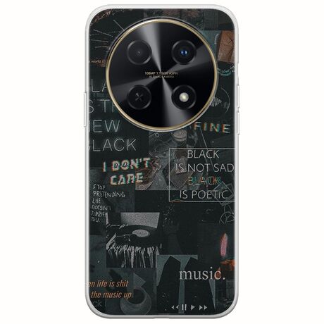 Aesthetic Black Huawei Nova 12i Flexible TPU (Διάφανη Σιλικόνη)