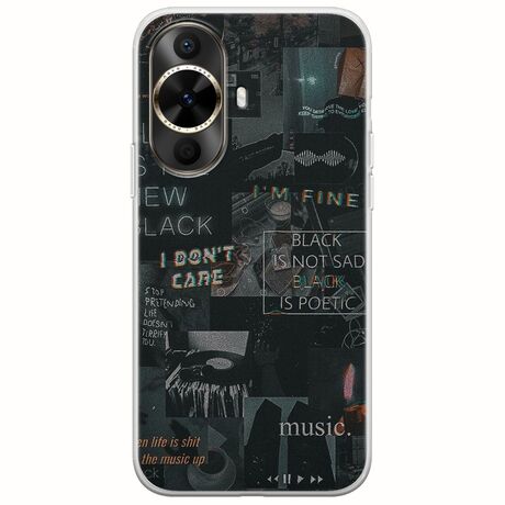 Aesthetic Black Huawei Nova 12s Flexible TPU (Διάφανη Σιλικόνη)