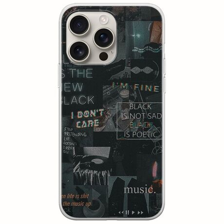 Aesthetic Black iPhone 16 Pro Flexible TPU (Διάφανη Σιλικόνη)