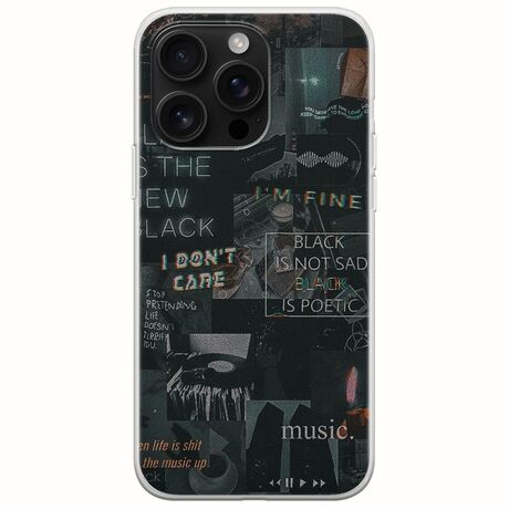 Aesthetic Black iPhone 16 Pro Max Flexible TPU (Διάφανη Σιλικόνη)