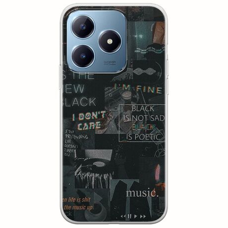 Aesthetic Black Realme C63 Flexible TPU (Διάφανη Σιλικόνη)