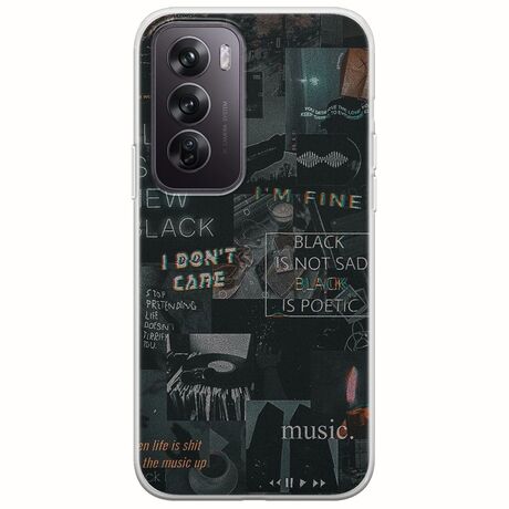 Aesthetic Black Oppo Reno 12 5G Flexible TPU (Διάφανη Σιλικόνη)