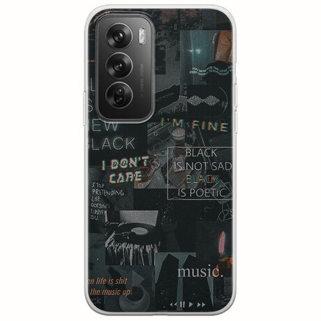 Aesthetic Black Oppo Reno 12 Pro 5G Flexible TPU (Διάφανη Σιλικόνη)