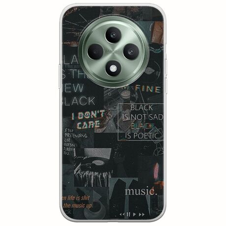 Aesthetic Black Oppo Reno 12 F 5G Flexible TPU (Διάφανη Σιλικόνη)