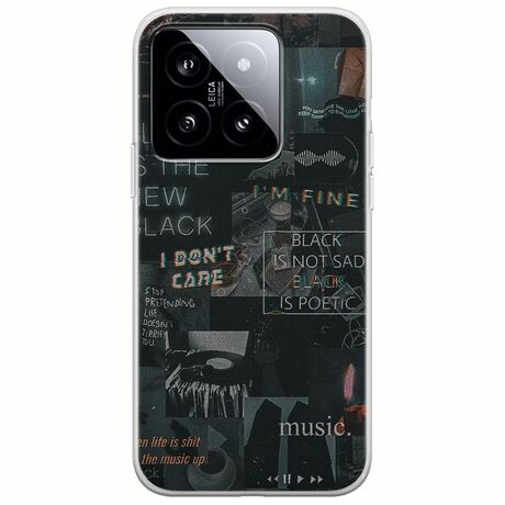 Aesthetic Black Xiaomi 14T 5G Flexible TPU (Διάφανη Σιλικόνη)