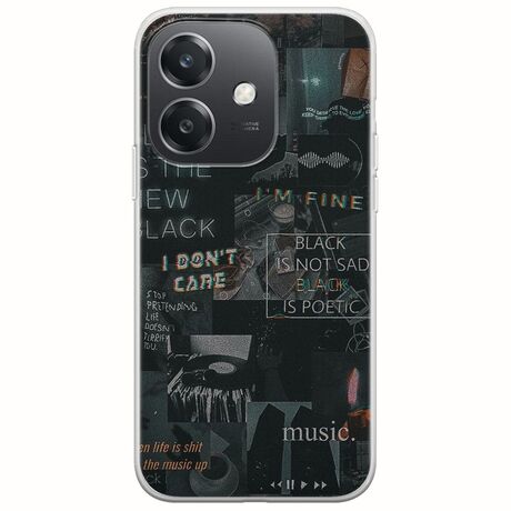 Aesthetic Black Oppo A60 5G Flexible TPU (Διάφανη Σιλικόνη)