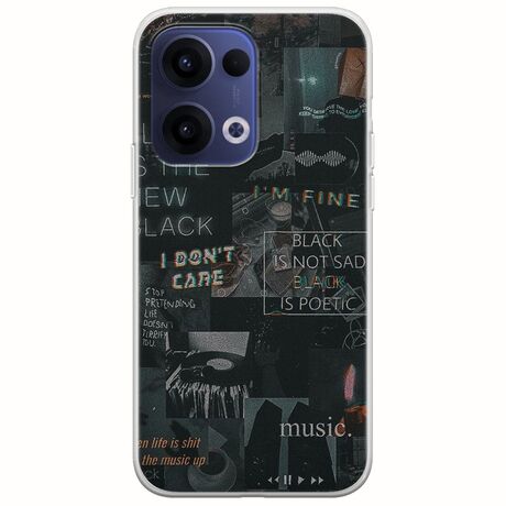 Aesthetic Black Oppo Reno 13 5G Flexible TPU (Διάφανη Σιλικόνη)