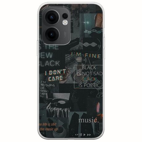Aesthetic Black Oppo Reno 13 F 5G Flexible TPU (Διάφανη Σιλικόνη)
