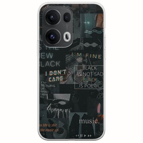 Aesthetic Black Oppo Reno 13 Pro 5G Flexible TPU (Διάφανη Σιλικόνη)