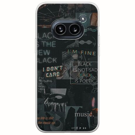 Aesthetic Black Nothing Phone (2a) 5G Flexible TPU (Διάφανη Σιλικόνη)