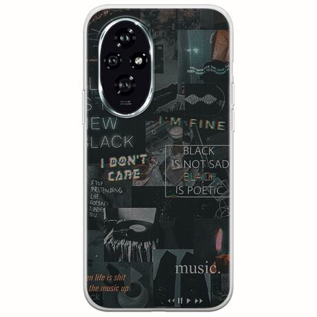 Aesthetic Black Honor 200 5G Flexible TPU (Διάφανη Σιλικόνη)