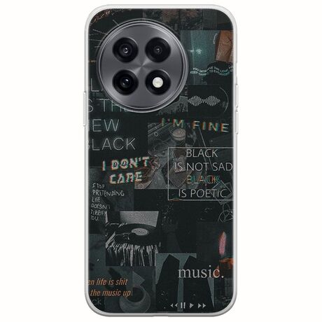 Aesthetic Black OnePlus 13R 5G Flexible TPU (Διάφανη Σιλικόνη)