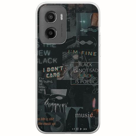 Aesthetic Black Motorola Moto G05 Flexible TPU (Διάφανη Σιλικόνη)