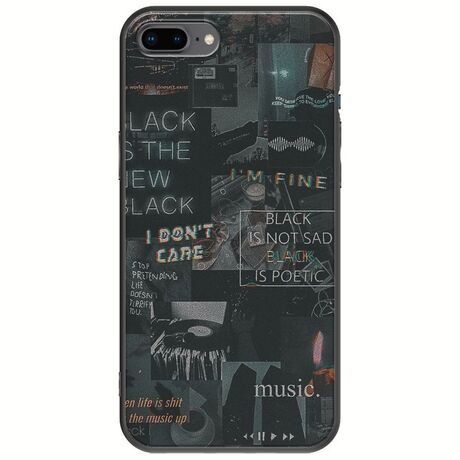 Aesthetic Black iPhone 8 Plus Black TPU (Μαύρη Σιλικόνη)
