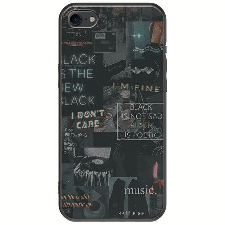 Aesthetic Black iPhone 8 Black TPU (Μαύρη Σιλικόνη)