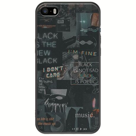 Aesthetic Black iPhone 5/5s/SE 2016 Black TPU (Μαύρη Σιλικόνη)