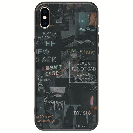 Aesthetic Black iPhone XS Max Black TPU (Μαύρη Σιλικόνη)