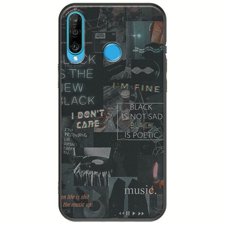 Aesthetic Black Huawei P30 Lite Black TPU (Μαύρη Σιλικόνη)