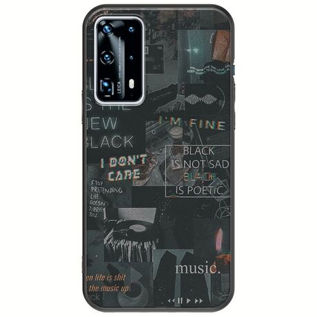 Aesthetic Black Huawei P40 Black TPU (Μαύρη Σιλικόνη)