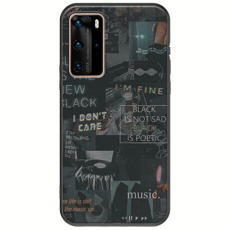 Aesthetic Black Huawei P40 Pro Black TPU (Μαύρη Σιλικόνη)