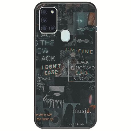 Aesthetic Black Samsung Galaxy A21s Black TPU (Μαύρη Σιλικόνη)